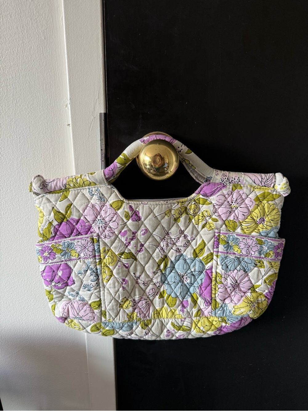 Vera Bradley Quilted Floral Shoulder Bag - Lavender, Yellow & Blue